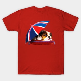 English Bulldog Puppy with umbrella T-Shirt